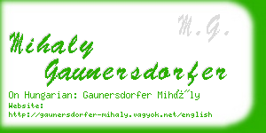 mihaly gaunersdorfer business card